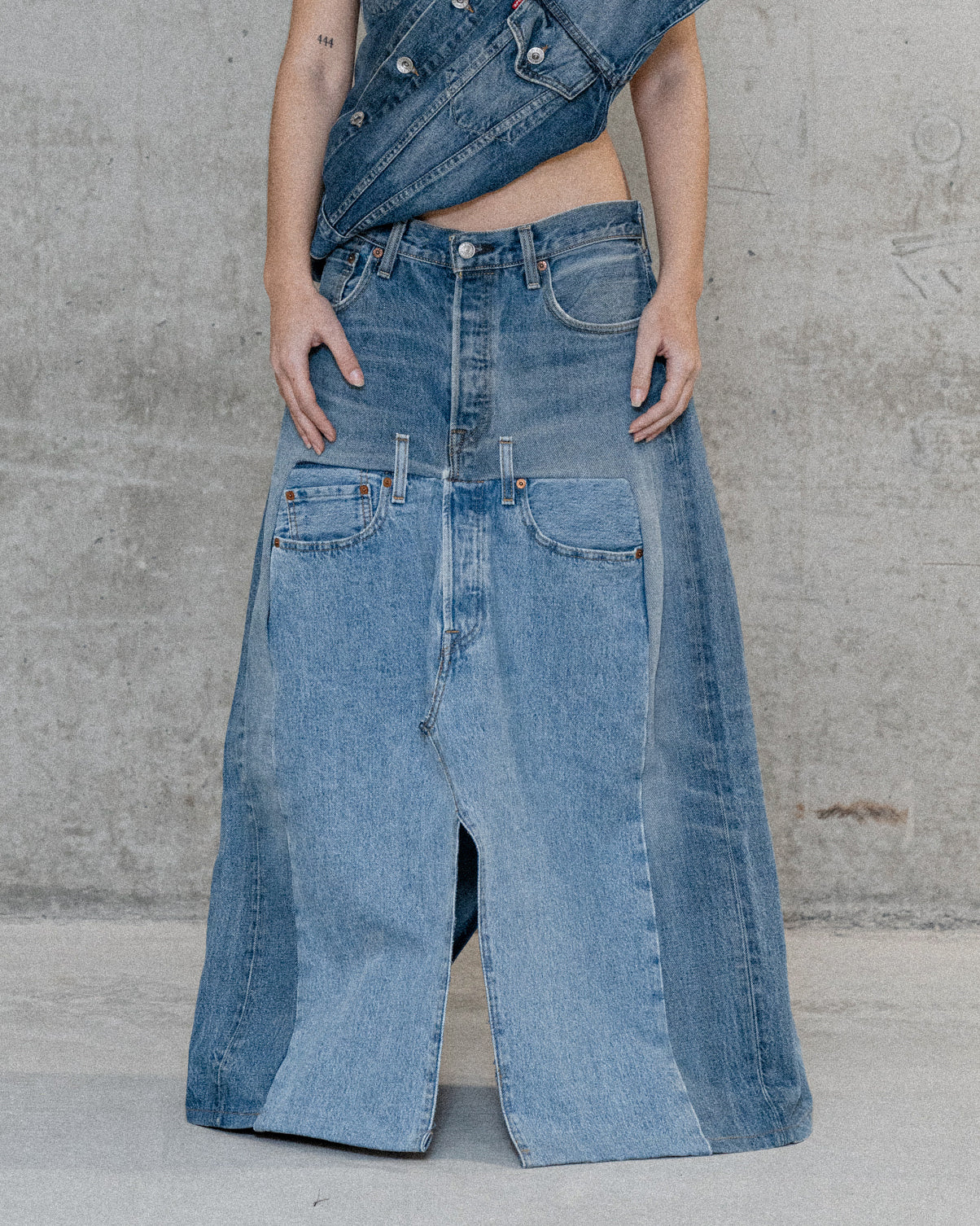 Double Denim Skirt
