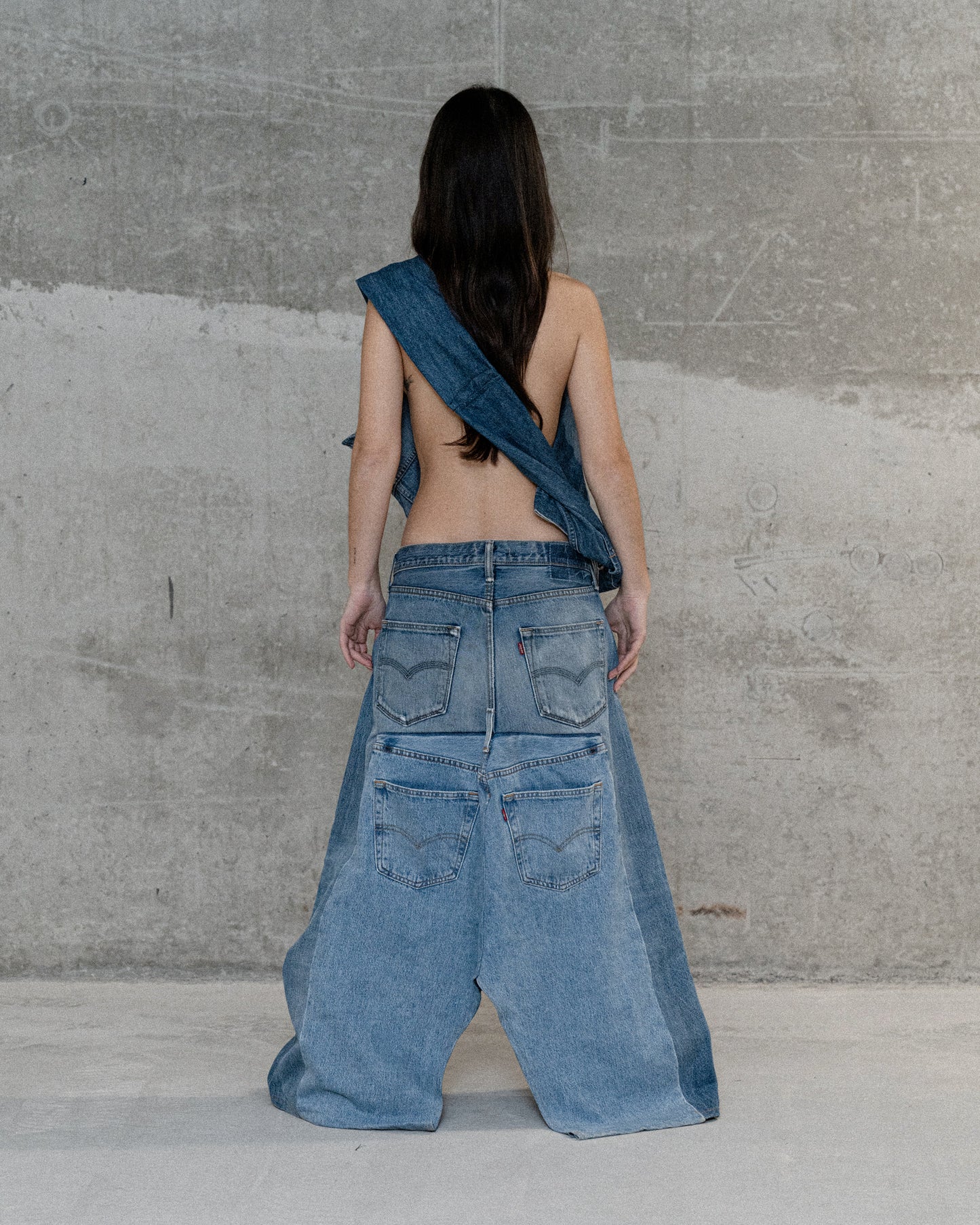 Double Denim Skirt
