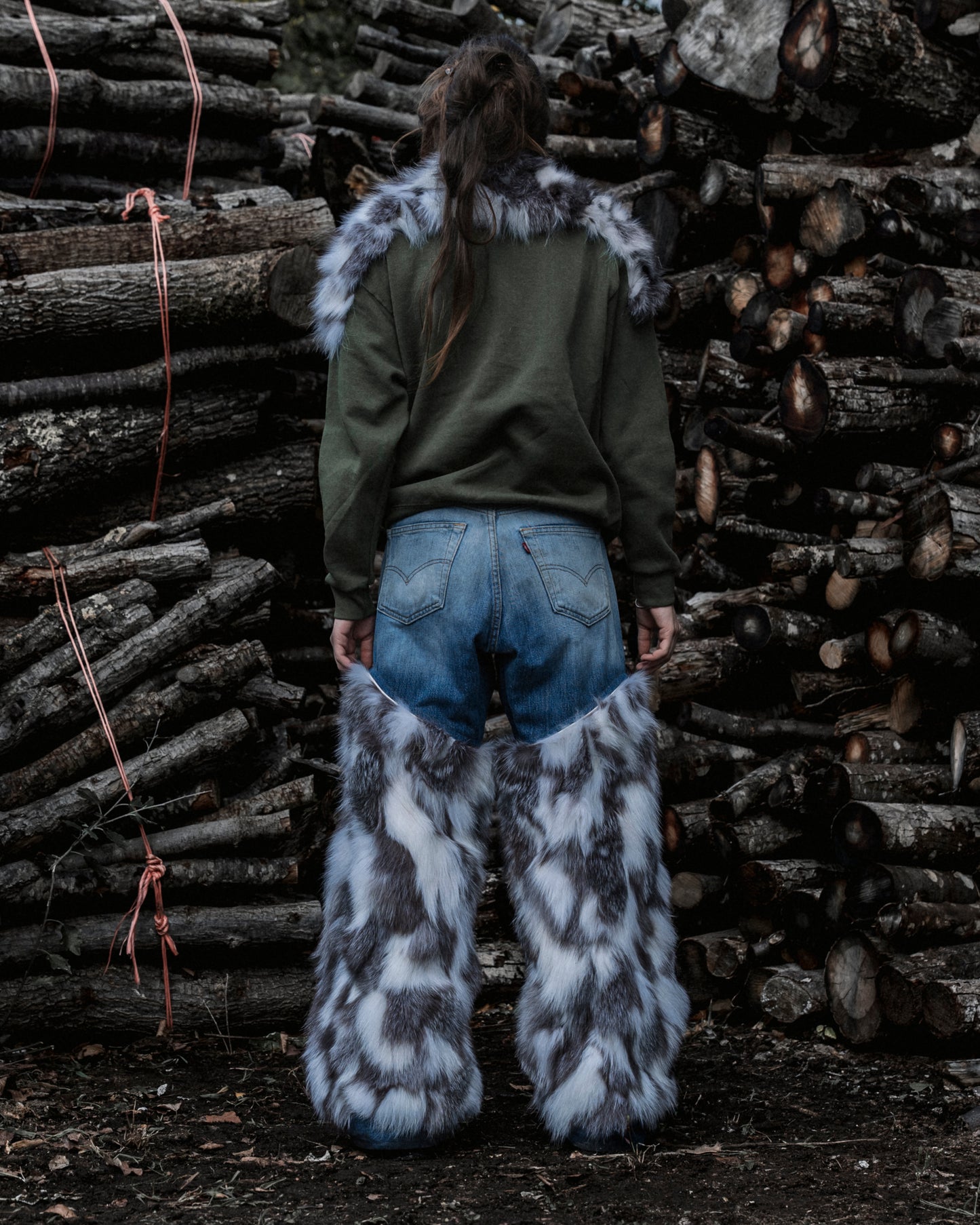 Half-cut Arctic Fox Fur Pants