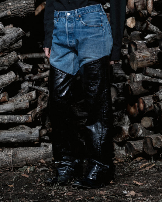 Half-cut Leather Pants