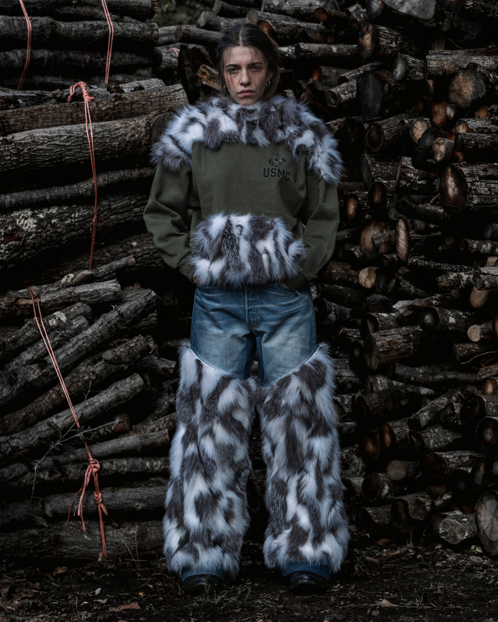 Half-cut Arctic Fox Fur Pants
