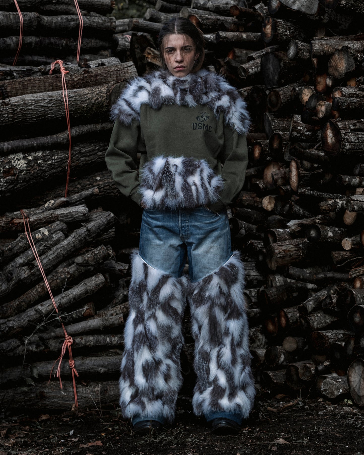 Half-cut Arctic Fox Fur Pants