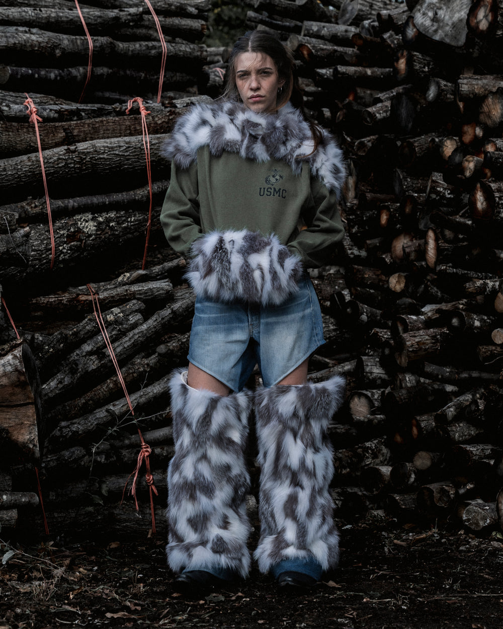 Half-cut Arctic Fox Fur Pants