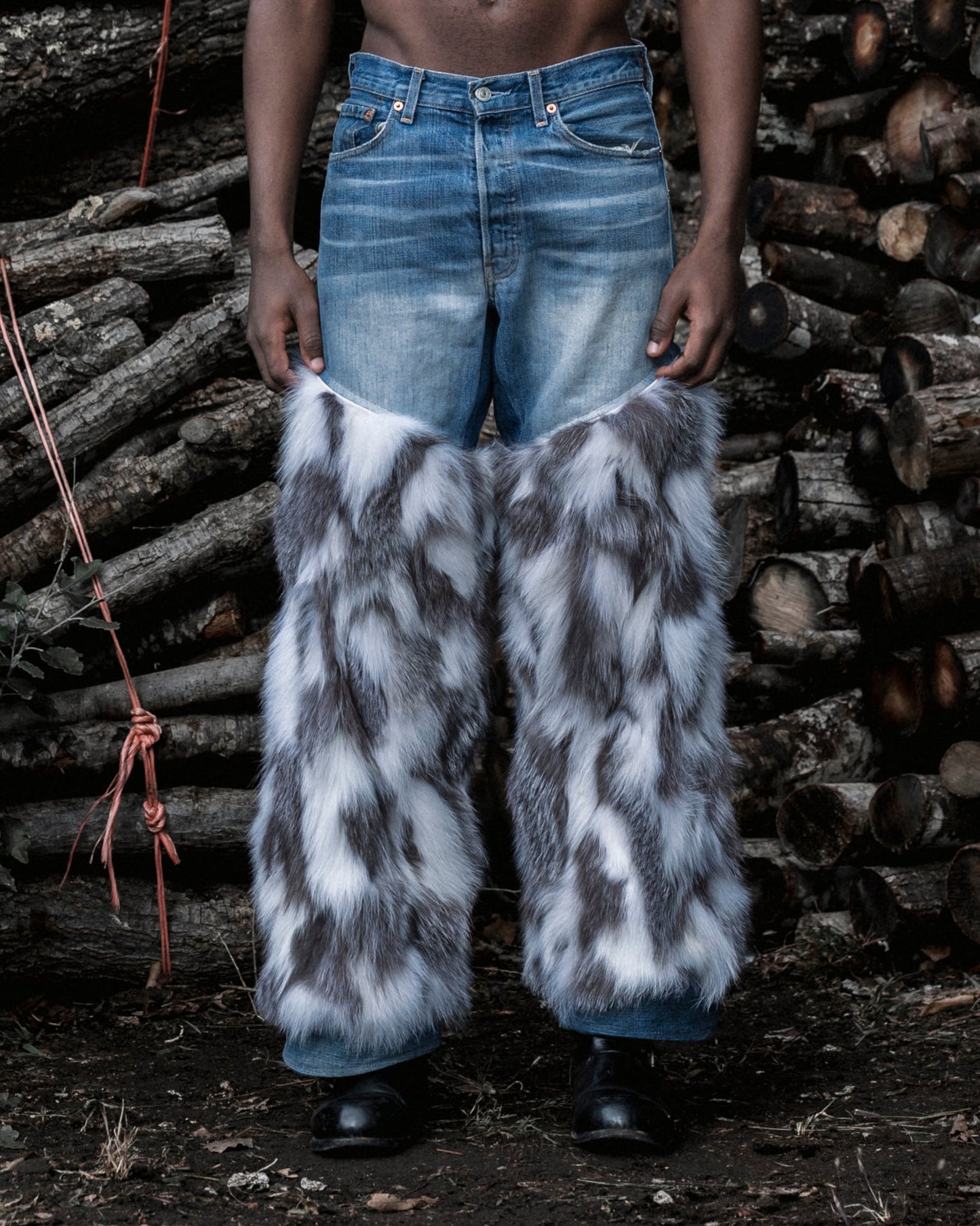 Half-cut Arctic Fox Fur Pants