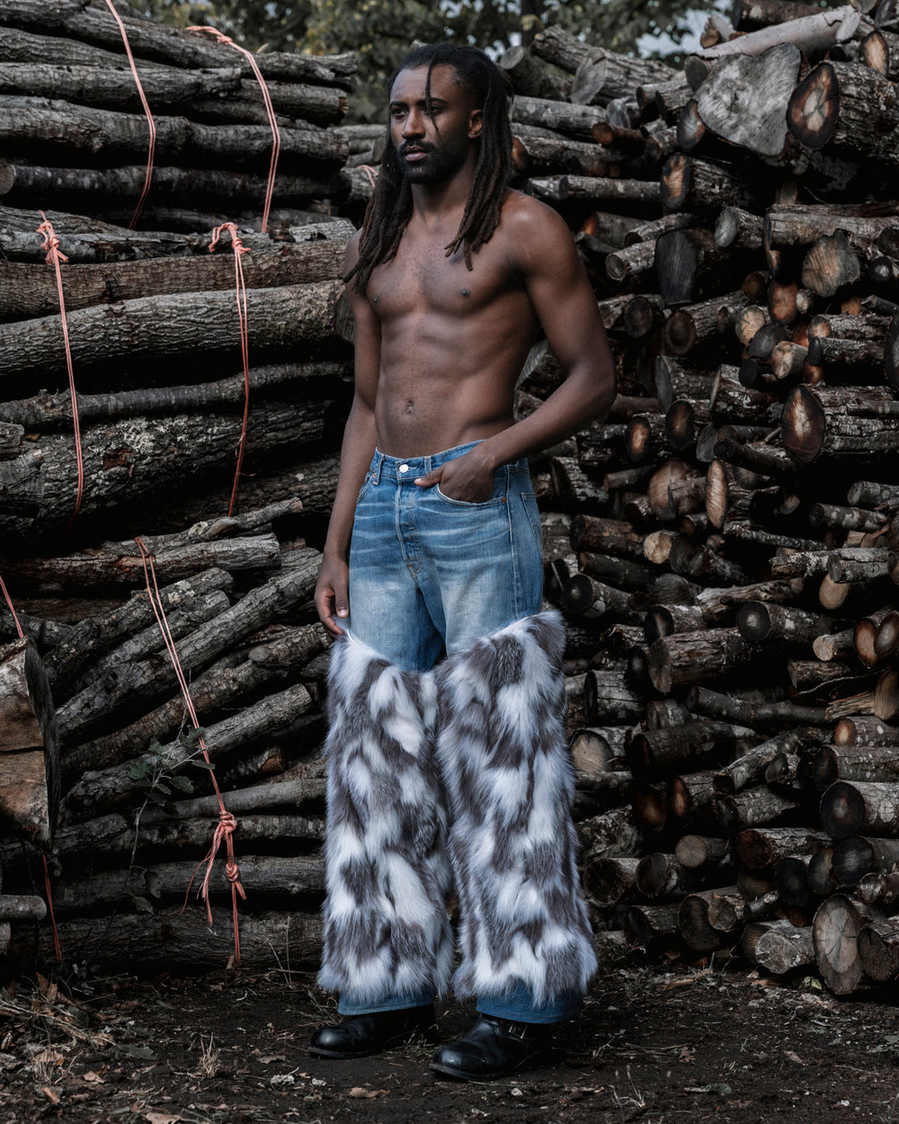 Half-cut Arctic Fox Fur Pants