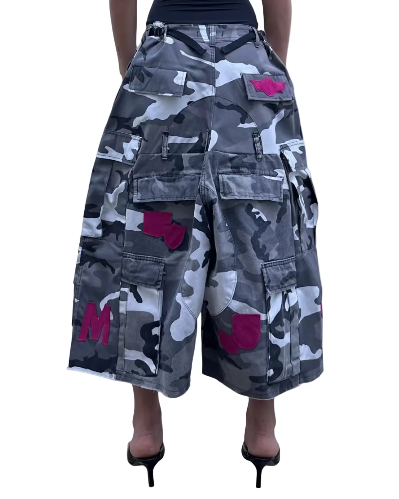 Leather Patches Double Shorts 01