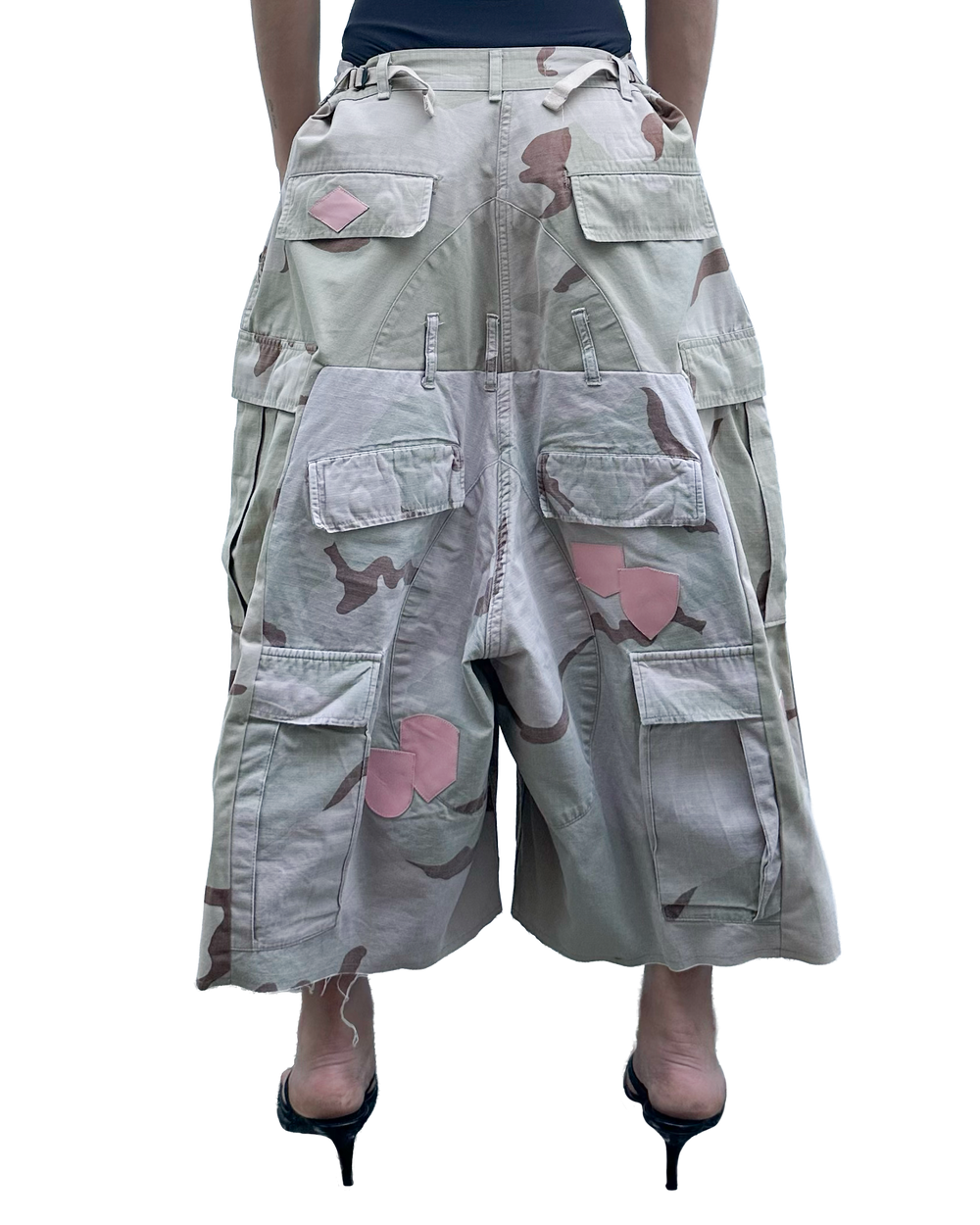 Leather Patches Double Shorts 03