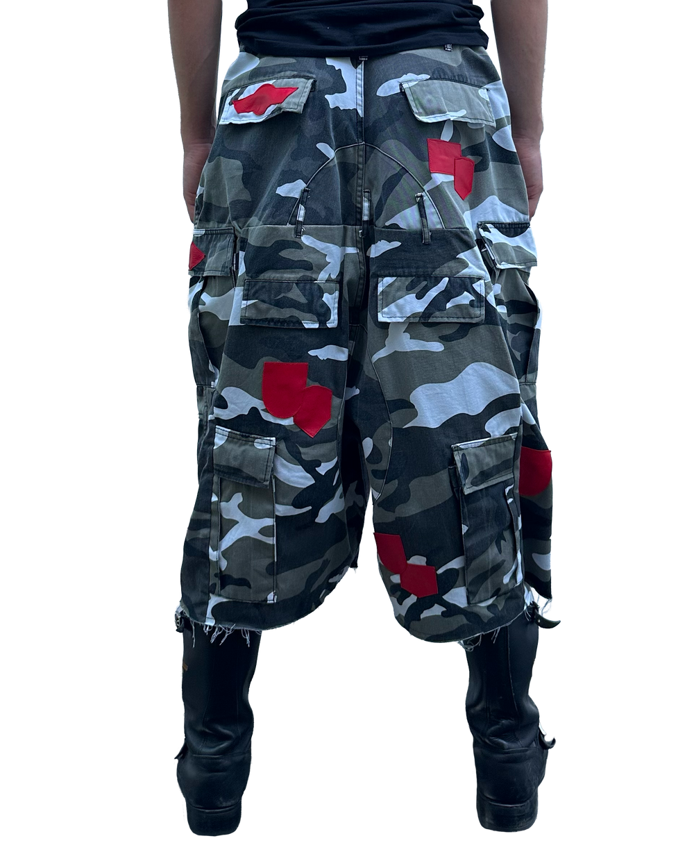 Leather Patches Double Shorts 02