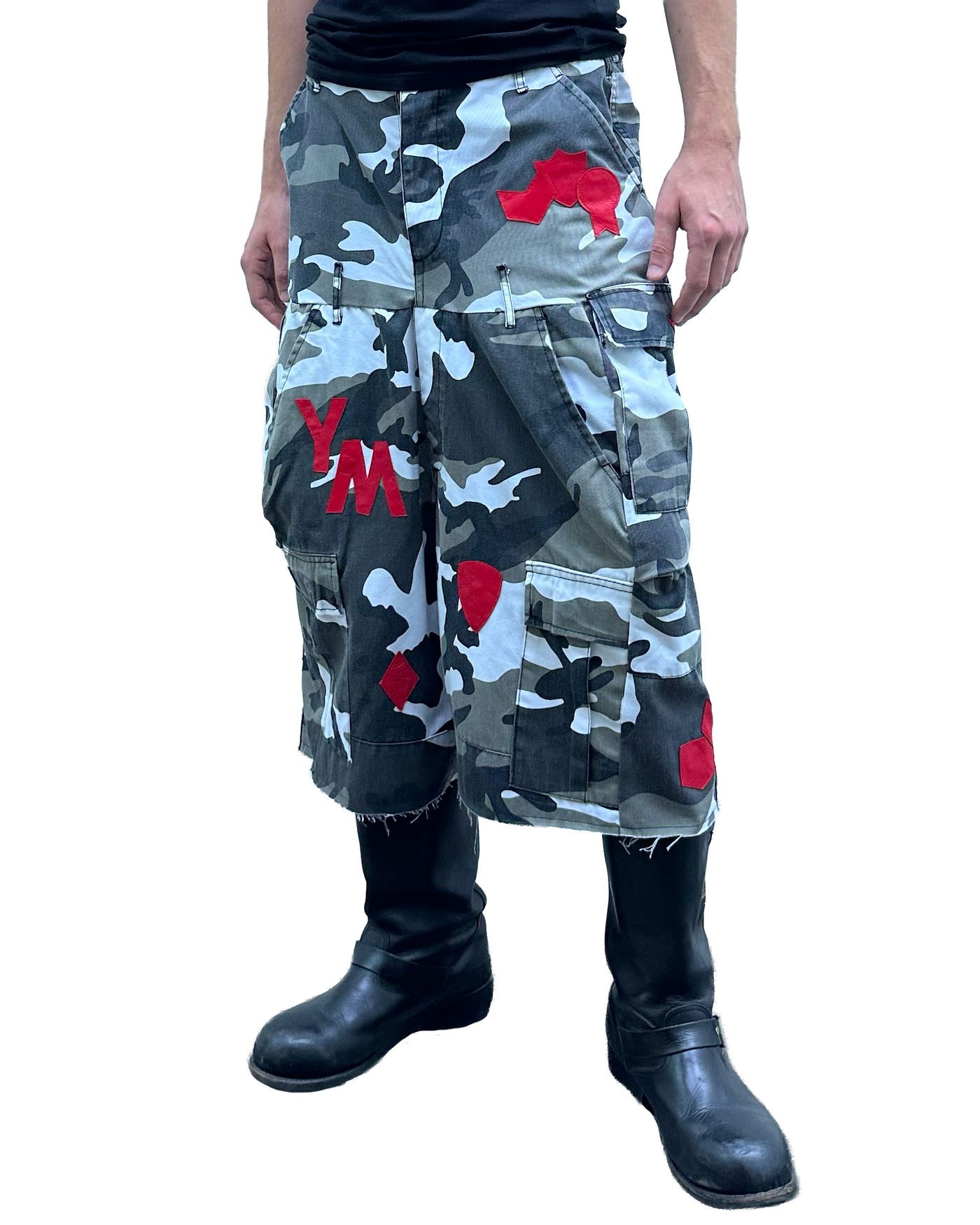 Leather Patches Double Shorts 02
