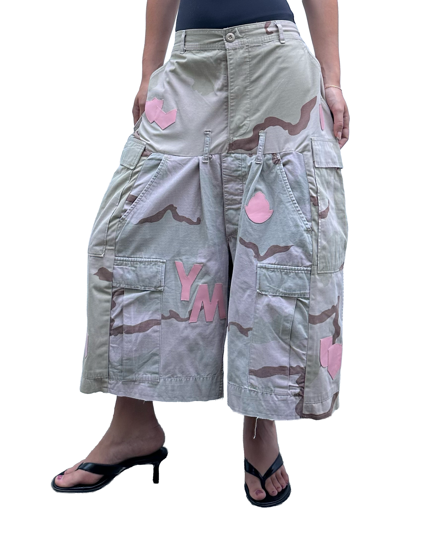 Leather Patches Double Shorts 03