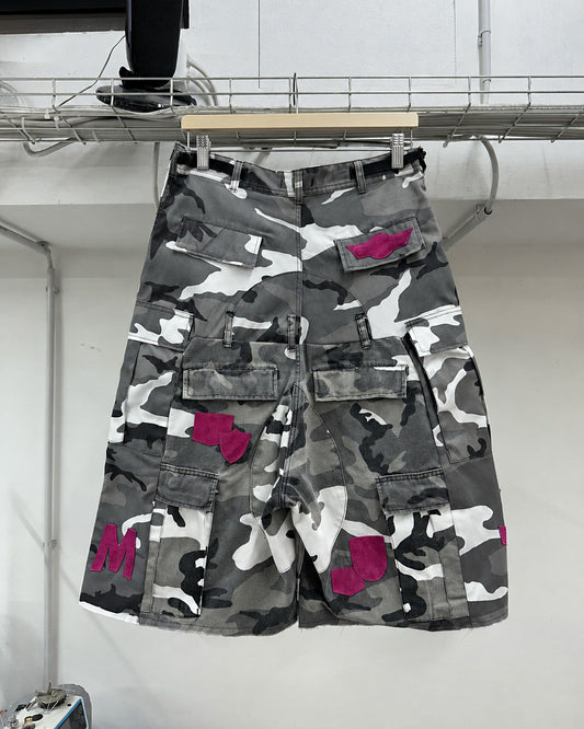 Leather Patches Double Shorts 01